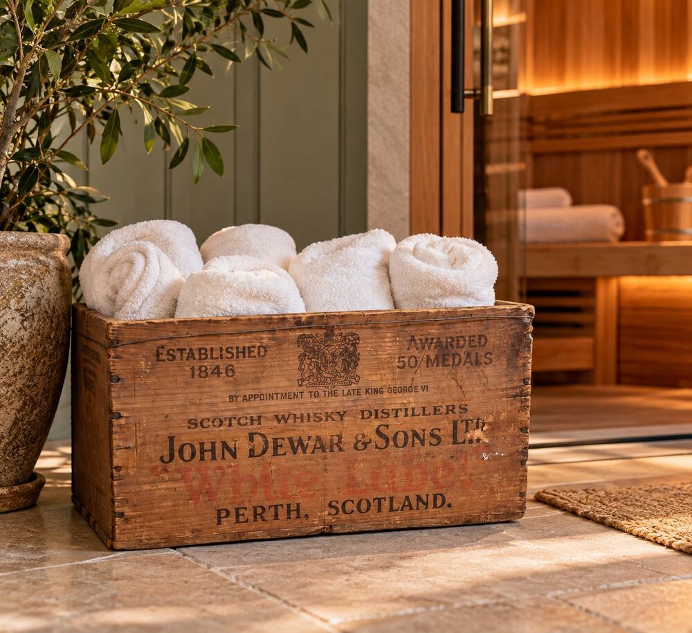 Vintage Dewar's Scotch Whisky Wooden Crate John Dewar & Sons Scotland 1950s